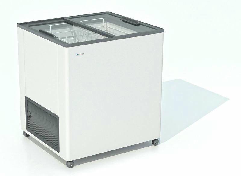 ЛАРЬ МОРОЗИЛЬНЫЙ FROSTOR F 215 С ПРЯМОЕ СТЕКЛО СЕРЫЙ (ПРОПАН)